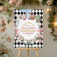 Alice in Wonderland Flower 1st birthday Welcome