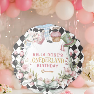 Alice in Wonderland Flower Frame 1st birthday Balloon