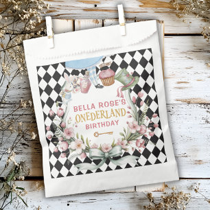 Alice in Wonderland Flower Frame 1st birthday Favor Bag