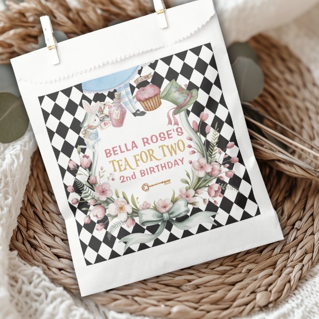 Alice in Wonderland Flower Frame  2nd birthday Favor Bag (Creator Uploaded)