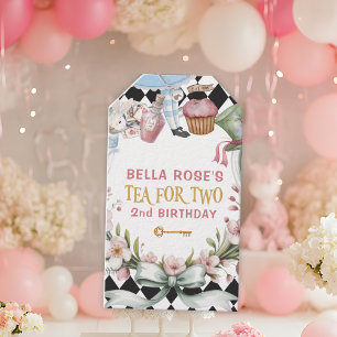 Alice in Wonderland Flower Frame 2nd birthday Gift Tags