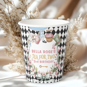 Alice in Wonderland Flower Frame 2nd birthday Paper Cups