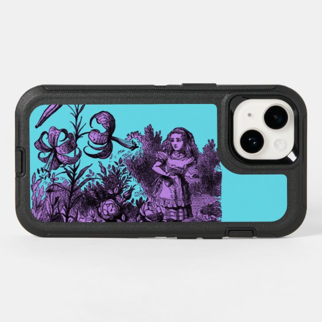 Alice in Wonderland & Flowers Otterbox iPhone Case (Back Horizontal)