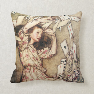 Alice in Wonderland Flying Cards Pillow