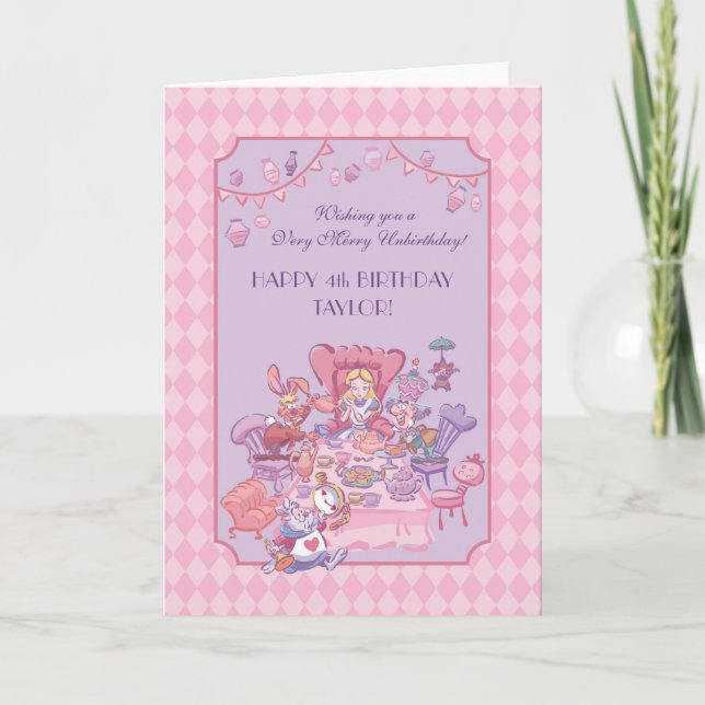 Alice in Wonderland | Folded Birthday Holiday Card (Front)