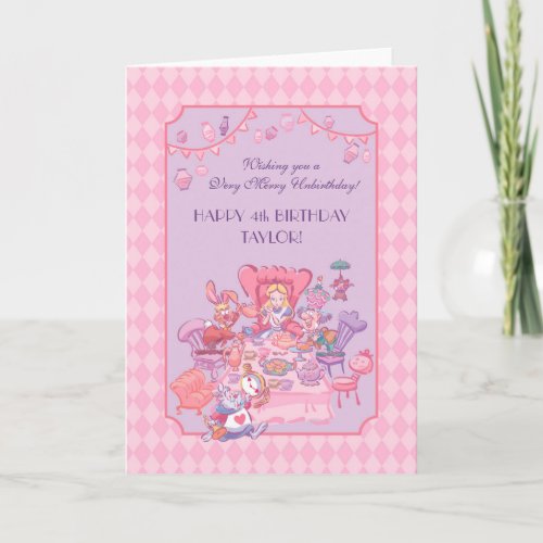 Alice in Wonderland  Folded Birthday Holiday Card