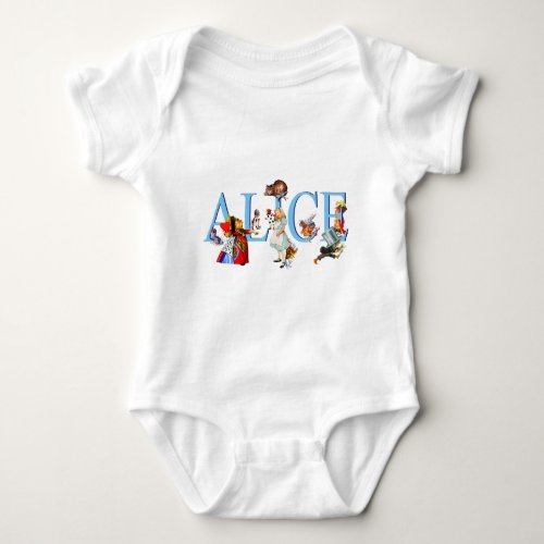 ALICE IN WONDERLAND  FRIENDS BABY BODYSUIT