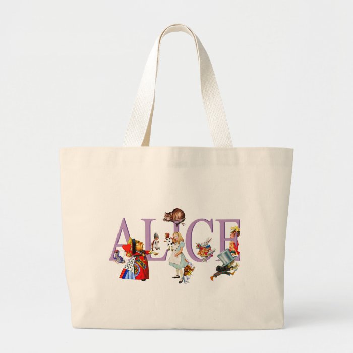 ALICE IN WONDERLAND & FRIENDS LARGE TOTE BAG | Zazzle