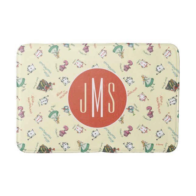 Alice In Wonderland & Friends | Pattern - Monogram Bathroom Mat (Front)
