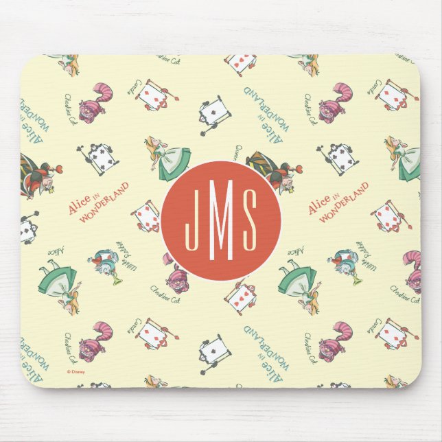 Alice In Wonderland & Friends | Pattern - Monogram Mouse Pad (Front)
