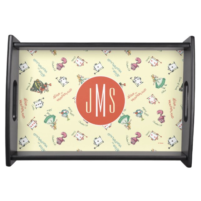 Alice In Wonderland & Friends | Pattern - Monogram Serving Tray (Front)