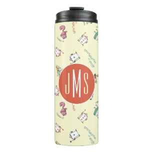 Alice In Wonderland & Friends   Pattern - Monogram Thermal Tumbler