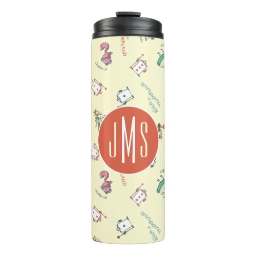 Alice In Wonderland  Friends  Pattern _ Monogram Thermal Tumbler