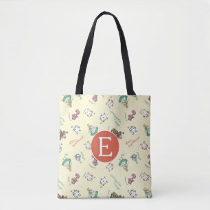 Alice In Wonderland & Friends   Pattern - Monogram Tote Bag