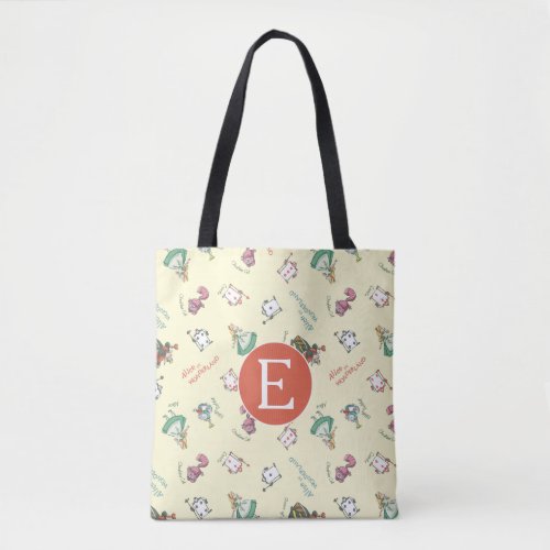 Alice In Wonderland  Friends  Pattern _ Monogram Tote Bag
