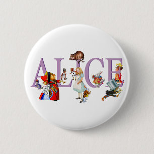 ALICE IN WONDERLAND & FRIENDS PINBACK BUTTON