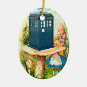 Alice in Wonderland Funny Call Box Ornament