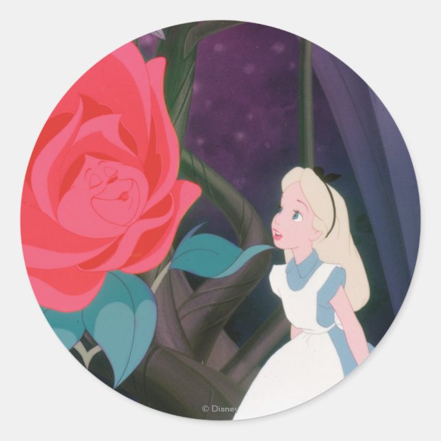 Alice in Wonderland Garden Flower Film Still Classic Round Sticker (Front)