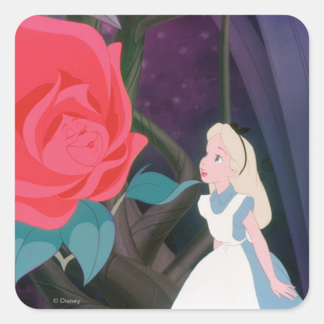 Alice in Wonderland Garden Flower Film Still Square Sticker (Front)