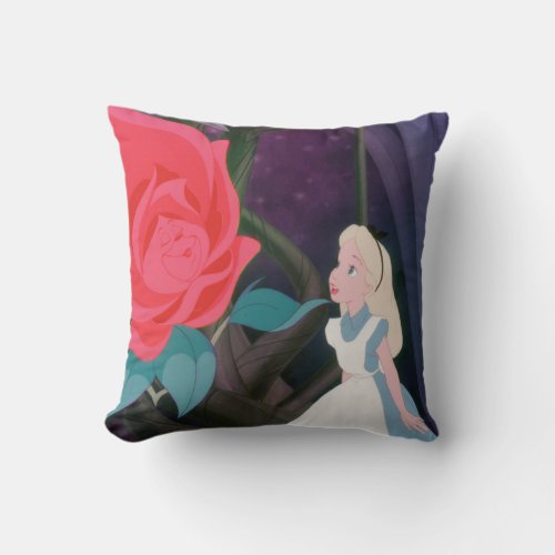 Alice in Wonderland Garden Flower Film Still Throw Pillow