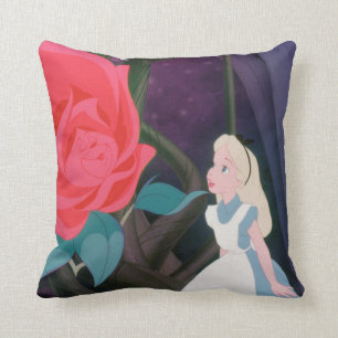 Alice in Wonderland Garden Flower Film Still Throw Pillow