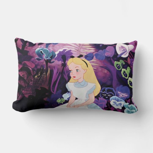 Alice in Wonderland Garden Flowers Film Still Lumbar Pillow