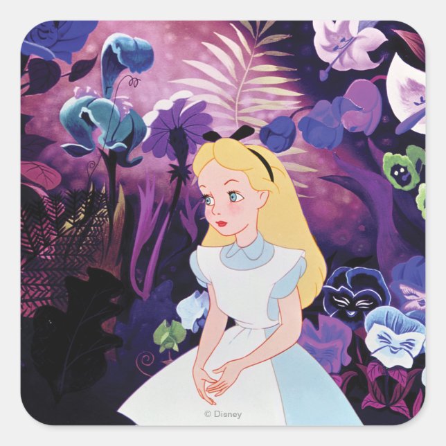 Alice in Wonderland Garden Flowers Film Still Square Sticker (Front)