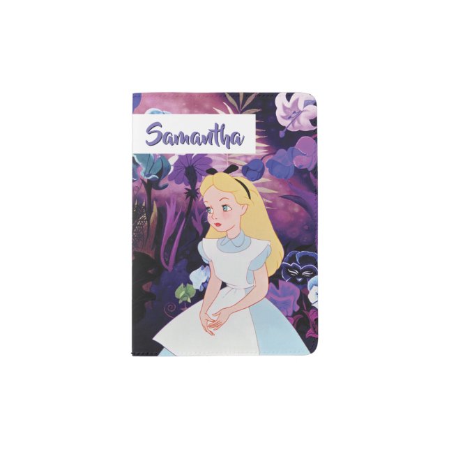 Alice in Wonderland Garden Flowers - Name Passport Holder (Front)