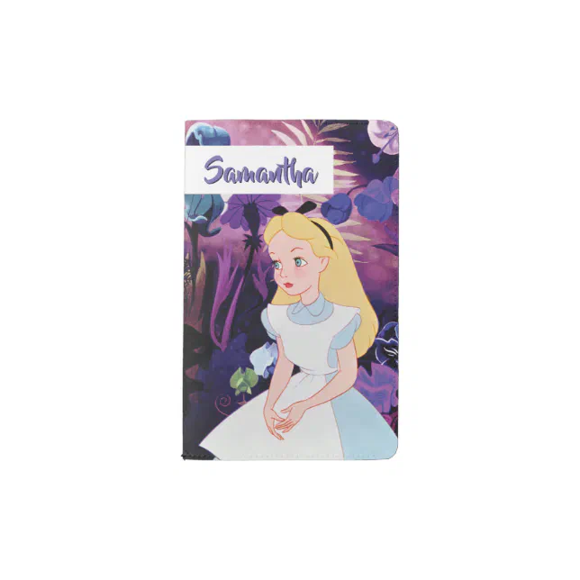 Alice in Wonderland Garden Flowers Name Pocket Moleskine Notebook