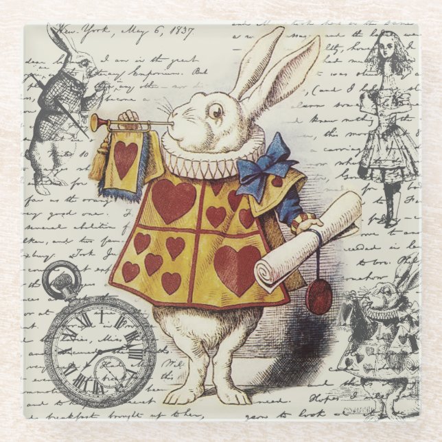 Alice In Wonderland Glass Coaster (Front)