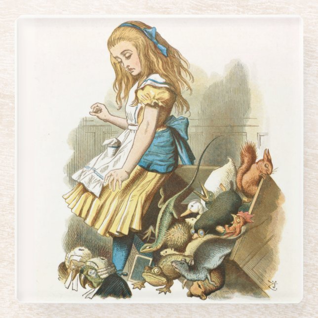 Alice In Wonderland Glass Coaster (Front)