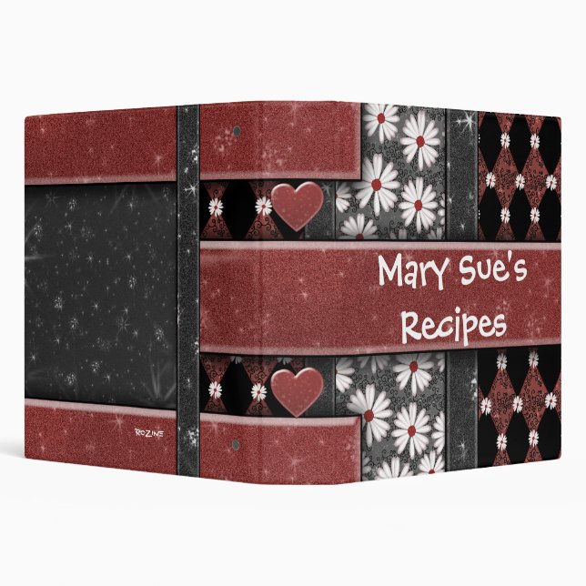 Alice In Wonderland Glitter Argyle Floral Bling Binder (Background)