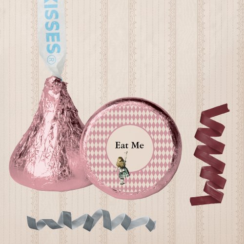 Alice in Wonderland Green Mauve Checkers Eat Me Hersheys Kisses