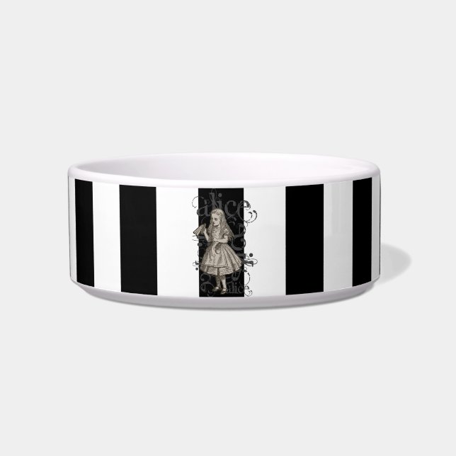 Alice In Wonderland Grunge (Black & White) Bowl (Front)