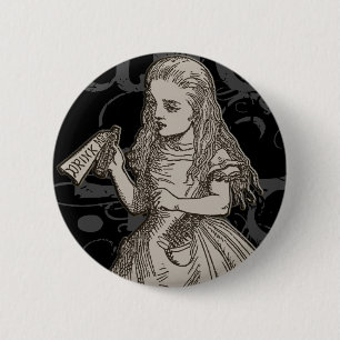 Alice In Wonderland Grunge Button