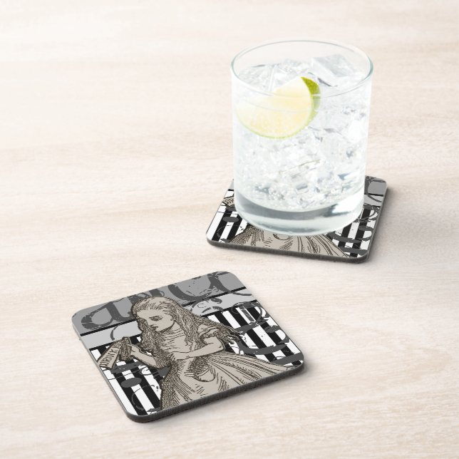 Alice In Wonderland Grunge Drink Coaster (Right Side)