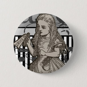 Alice In Wonderland Grunge Pinback Button