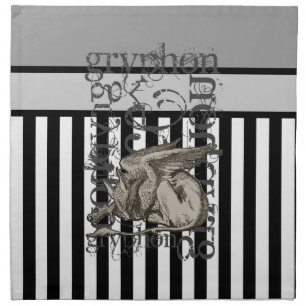 Alice In Wonderland Gryphon Grunge Cloth Napkin