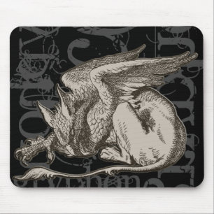 Alice In Wonderland Gryphon Grunge (Single Figure) Mouse Pad