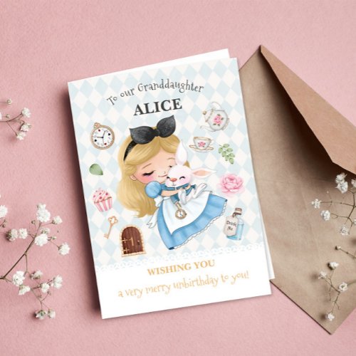 Alice in Wonderland Happy Unbirthday Greeting Card