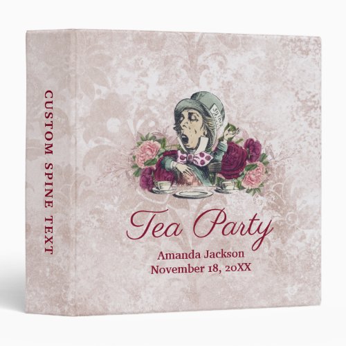 Alice in Wonderland Hatter Tea Party Photo Album 3 Ring Binder