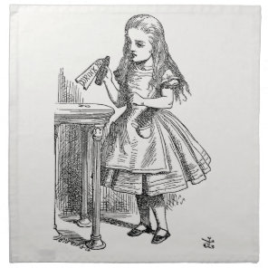 Alice in Wonderland, Holding the "Drink Me" Bottle Cloth Napkin