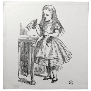 Alice in Wonderland, Holding the "Drink Me" Bottle Cloth Napkin