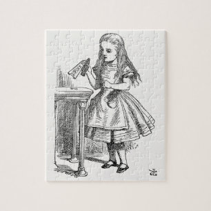 Alice in Wonderland, Holding the "Drink Me" Bottle Jigsaw Puzzle