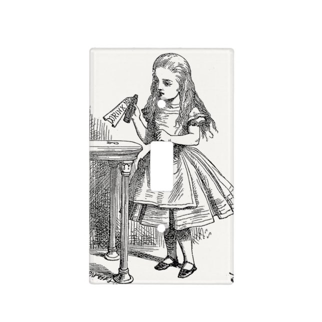 Alice in Wonderland, Holding the "Drink Me" Bottle Light Switch Cover (Front)