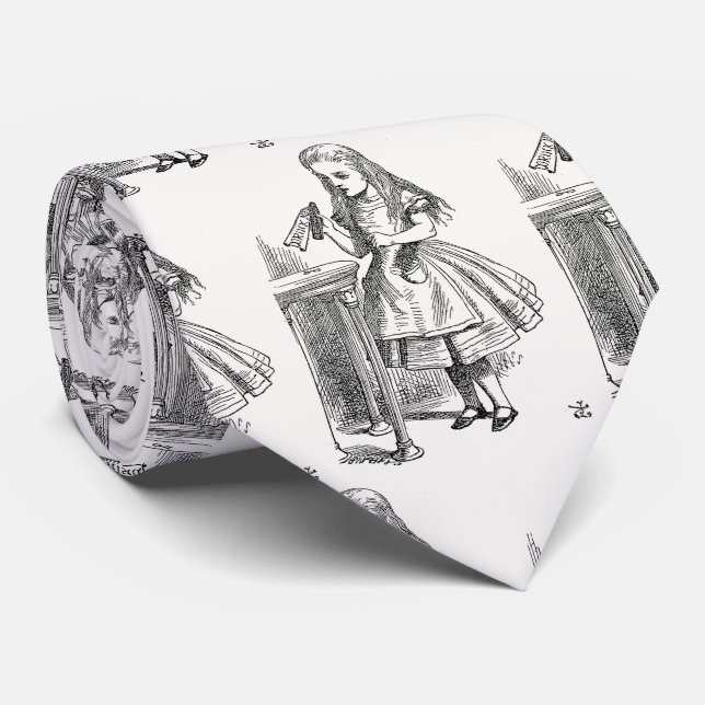 Alice in Wonderland, Holding the "Drink Me" Bottle Neck Tie (Rolled)