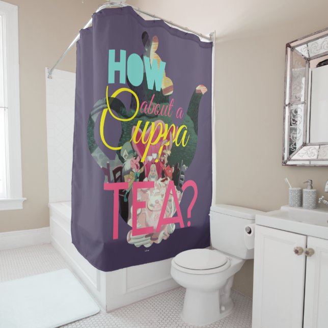 Alice In Wonderland | How About A Cuppa Tea? Shower Curtain (In Situ)