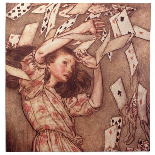 Alice in Wonderland Illustration Cards Cloth Napkin