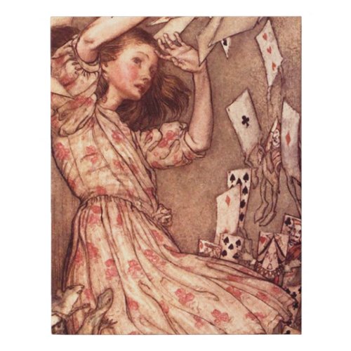 Alice in Wonderland Illustration Cards Faux Canvas Print