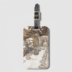 Alice in Wonderland Illustration Mad Hatter Luggage Tag